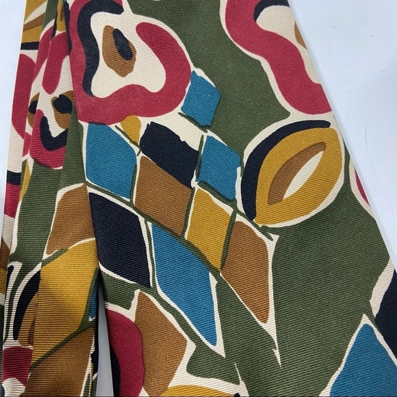 PIERRE BALMAIN Paris Silk Tie Deep Jewel Tones Italian Silk - Picture 5 of 5